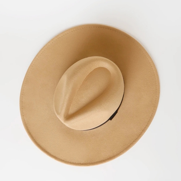 "So Many Words" LULUS Tan Fedora Structured Wide Brim Bohemian Hat (NWT) - Picture 9 of 16